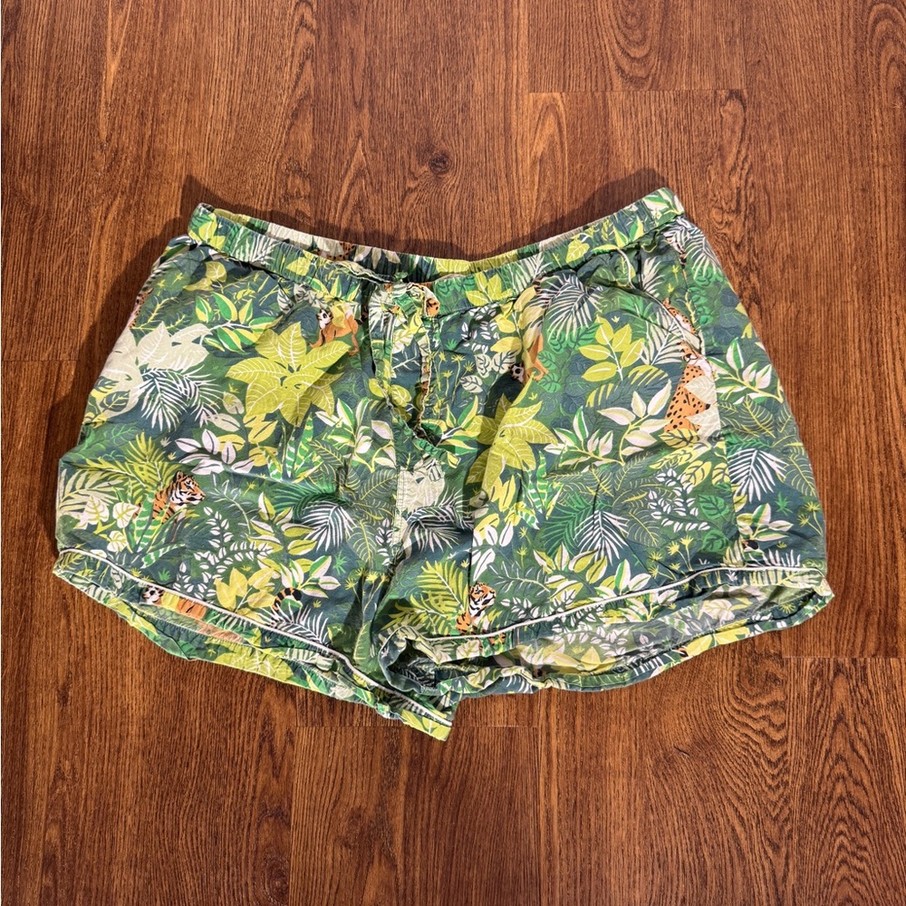 Printfresh Green Athletic Shorts Elastic Waistband